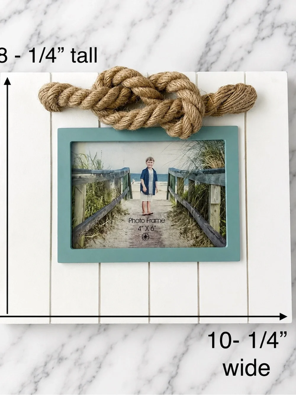 Coastal Rope Accent Wall Frame - White and Blue (set of 2)